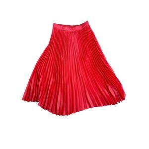 J.Crew Pleated Pull-On Midi Skirt Women's Medium in Pink